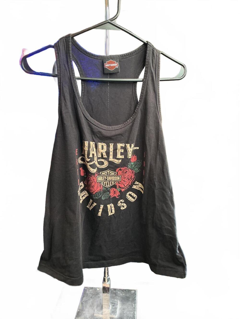 Harley-Davidson Beaded Black  Rose Large Scottsdale AZ Tank